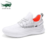 CARTELO Men's Shoes Lightweight Sneakers Casual Mens Shoes Sport Trainers White Breathable Soft Comfortable Fashion Simple