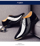 2019 Newly Men's Quality Patent Leather Shoes White Wedding Shoes Size 38-48 Black Leather Soft Man Dress Shoes