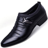 Fashion Business Men Dress Shoes 2019 New Classic Leather Men's Suits Shoes Pointed leisure Slip On Dress Shoes Men Oxfords