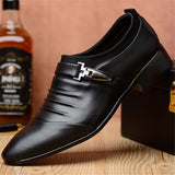 Classic Business Men's Dress Shoes Fashion Elegant Formal Wedding Shoes Men Slip On Office Oxford Shoes For Men Black 2019 new