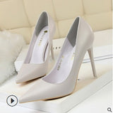 Patent Leather Thin Heels Office Women Shoes New Arrival Pumps Fashion High Heels Shoes Women's Pointed Toe Sexy Shoes Shallow