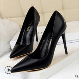 Patent Leather Thin Heels Office Women Shoes New Arrival Pumps Fashion High Heels Shoes Women's Pointed Toe Sexy Shoes Shallow