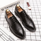 JAZZPOSTURE 2019 new men's dress shoes men's classic retro lace men's brogues  men dress shoes leather q52