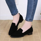 QSR 5 colour 2019 New suede round head lazy single shoes low heel shallow mouth with casual comfortable women's shoes