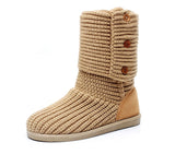 Keep Warm Wool Boots Flat Bottom High Women's Shoes