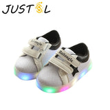 JUSTSL 2017 summer new children's LED fashion sneakers boys girls leisure sports shoes kids's running net shoes