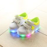 JUSTSL 2017 summer new children's LED fashion sneakers boys girls leisure sports shoes kids's running net shoes