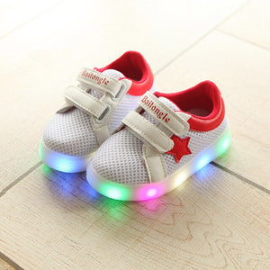 JUSTSL 2017 summer new children's LED fashion sneakers boys girls leisure sports shoes kids's running net shoes