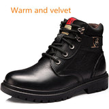 Men Winter Shoes Warm Comfortable Fashion Genuine Leather Snow Boots Waterproof Boots Men's wool Short plush Warm Boots