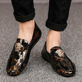 Explosive Leather Face Tiger Head Four Seasons Wild Peas Shoes Wild Shoes Slip-On Men's Casual Shoes Men's Fashion Sneakers