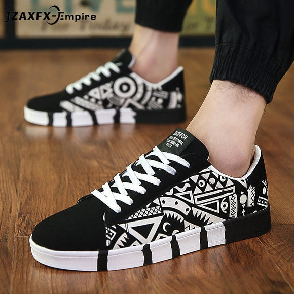 Men Casual Canvas Shoes Fashion Print Sneakers Summer Trainers Leisure Shoes Men's Flats Slip Shoes Chaussures pour hommes