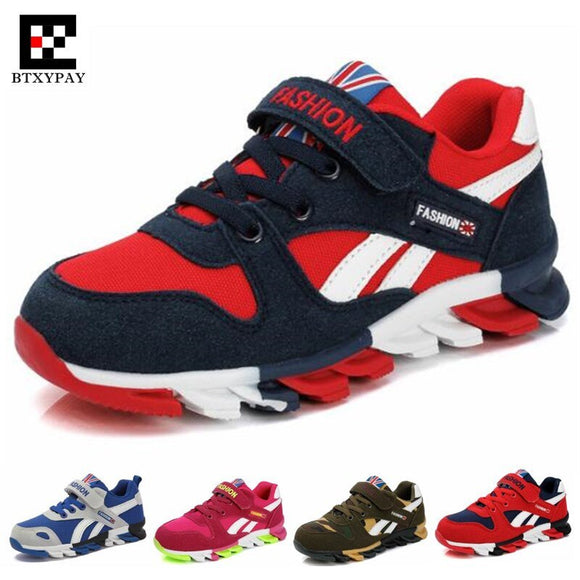 2018  Children Shoes Boy&Girl Sport Shoes 26-39 Yards Mesh Hollow Non-slip Shock Absorbing Kids' Sneakers Training Running shoes