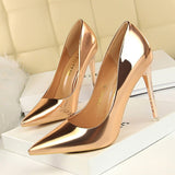 Patent Leather Thin Heels Office Women Shoes New Arrival Pumps Fashion High Heels Shoes Women's Pointed Toe Sexy Shoes Shallow