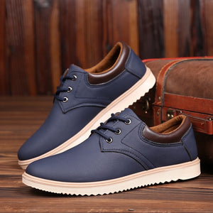 New Leather Shoes Men's Flats Oxfords Shoes Fashion Design Men Causal Shoes Lace-Up Leather Shoes For Men Sneaker Oxford