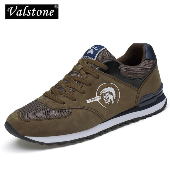 Valstone Men's sneakers Genuine leather & Mesh air Breathable trainers light weight outdoor walking shoes Spring summer Daily