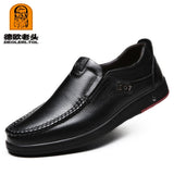 2019 Newly Men's Genuine Leather Shoes Size 38-47 Head Leather Soft Anti-slip Driving Shoes Man Spring Leather Shoes