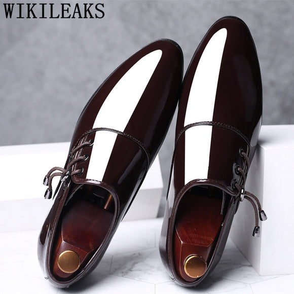 Dress Shoes Men Oxford Patent Leather Men's Dress Shoes Business Shoes Men Oxford Leather Zapatos De Hombre De Vestir Formal