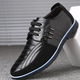 QWEDF Men genuine leather shoes High Quality Elastic band Fashion design Solid Tenacity Comfortable Men's shoes big sizes ZY-251