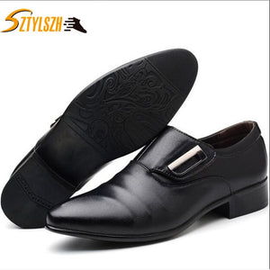 Men's Lace-Up Oxfords Dress Shoes Men's PU Leather Business Office Wedding Flats Man Casual Party Driving Shoes big size 38-48