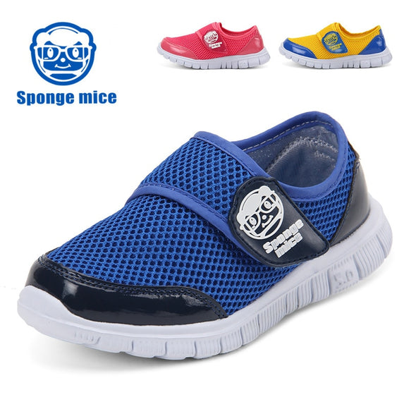 2018 New Summer Mesh Children's Casual Sneaker, Breathable Kids'  Sport Shoes, Red, Dark Blue, Yellow Color, Size 25-37